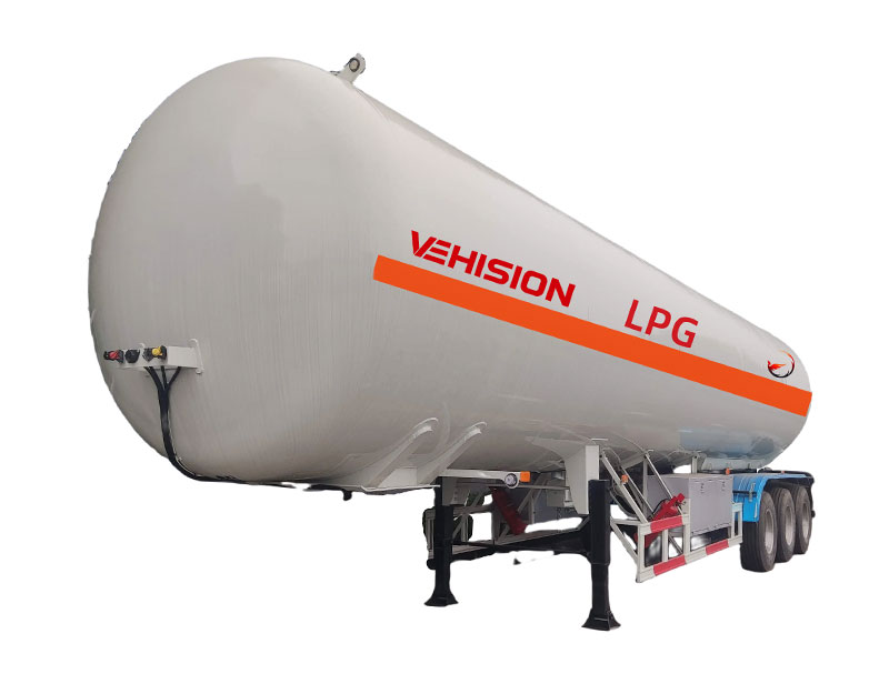 3 Axles 59.5CBM LPG Tank Semi Trailer Tank Tanker Lorry For Sale