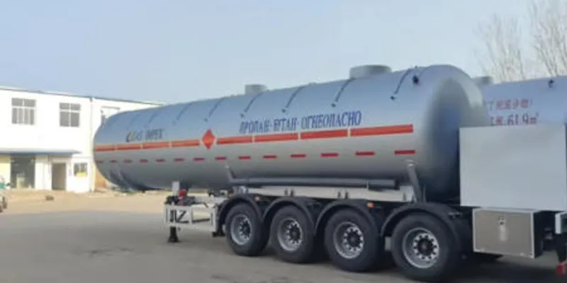 45 Cubic Meter Single Tire Four-Axis LPG Gas Tanker
